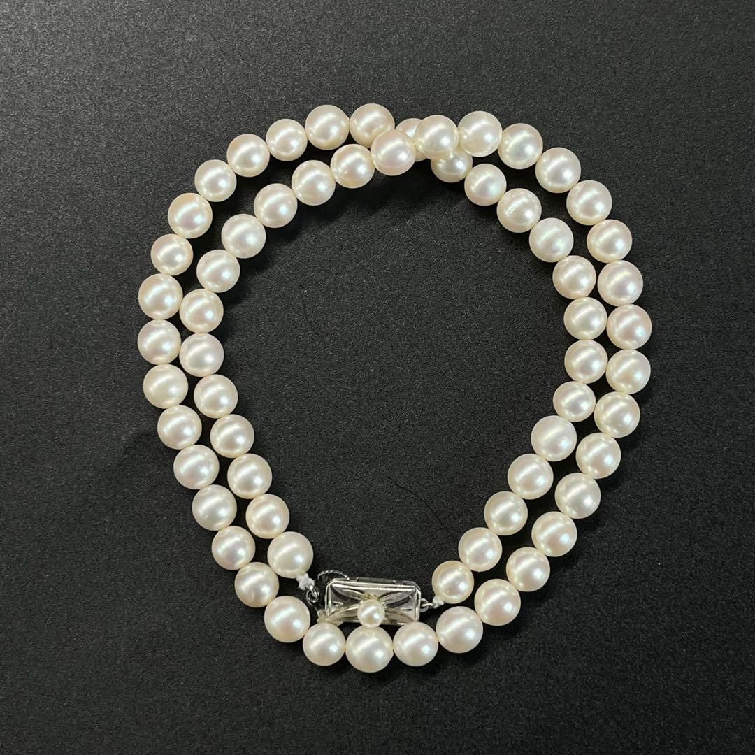 美品 4506 本真珠 天然 あこや パールネックレス ホワイト - メルカリ