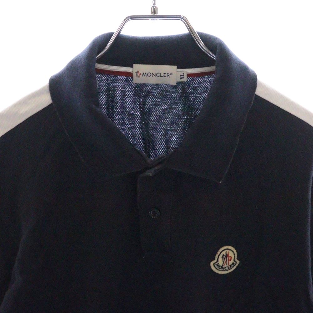 MONCLER (モンクレール) ロゴワッペン 袖ライン 長袖ポロシャツ