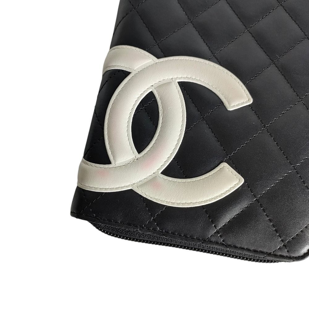良品 CHANEL シャネル レザー カンボンライン オーガナイザー ココ