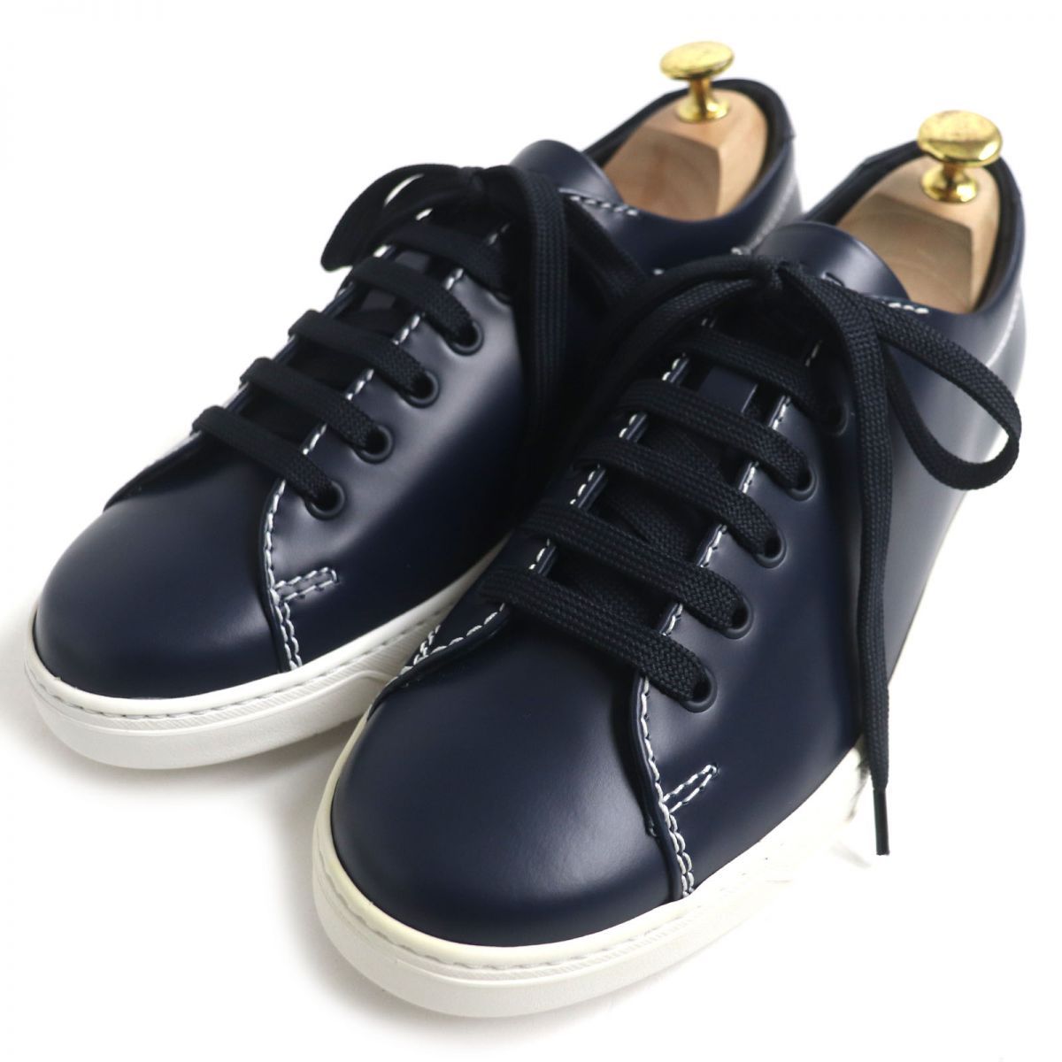 未使用品▽PRADA プラダ 4E3116 ロゴ刻印入り ローカット スニーカー 