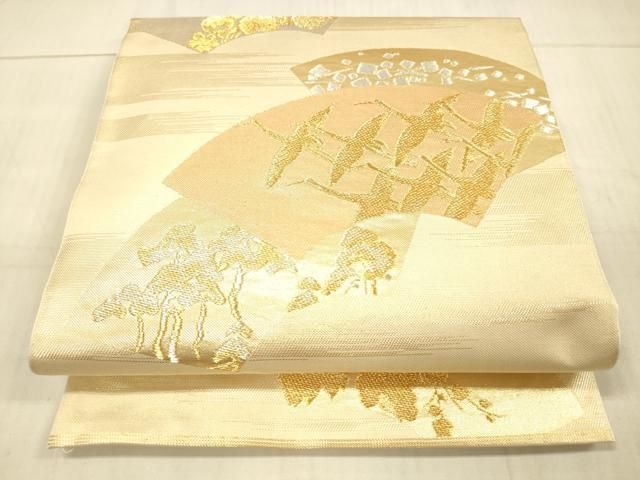 正絹　袋帯　六通　蔦　葡萄 平和屋着物◎六通柄 本袋帯 唐織 正倉院葡萄蔦の葉文 金糸 引箔