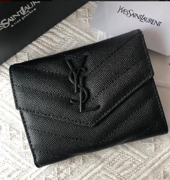 YSL サンローラン ミニ財布 三つ折り財布 ブラック（SAINT