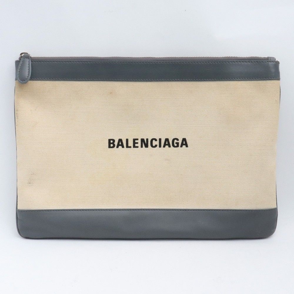 BALENCIAGA クラッチバッグ NAVY CLIP - メルカリ