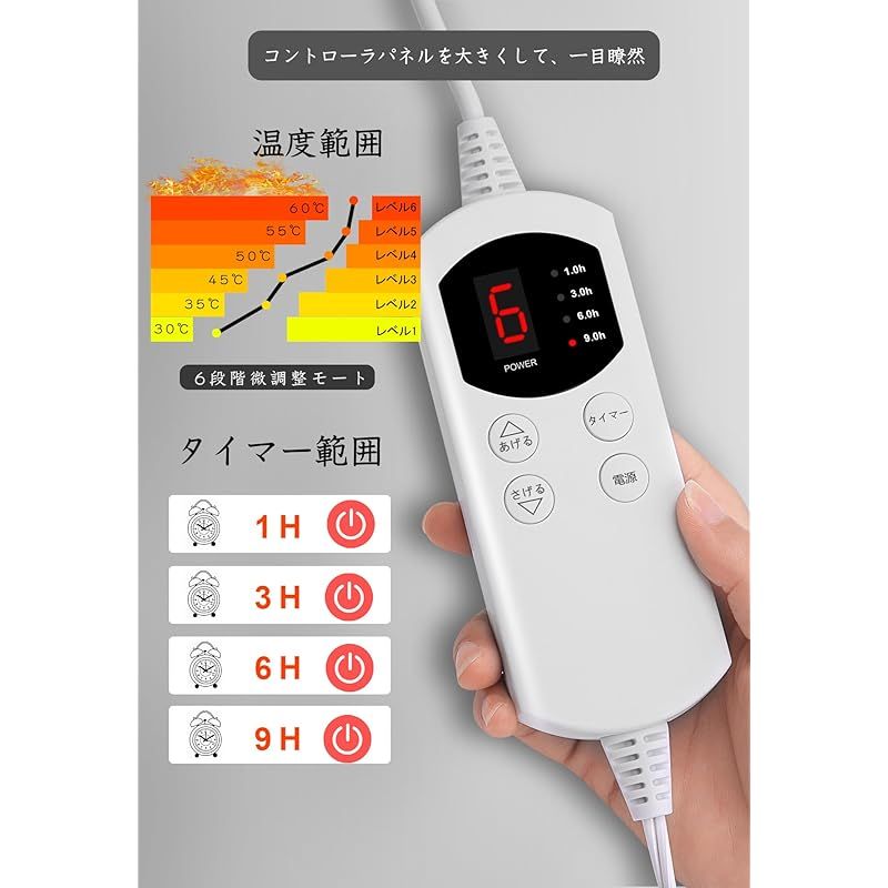 Amazon.co.jp 電気ホットマット ミニ 一人用 ホットカーペット タイマー機能付き 過熱防止 電気毛布 敷きマット 在宅勤務 テレワーク ごろ寝 防寒対策 茶色 40*76cm 0