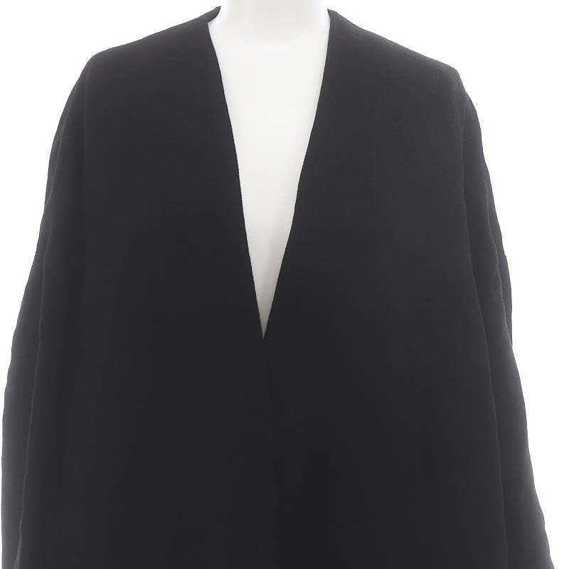 美品 MUSE VASINO オーバーコート ノーカラー ガウンコート ブラック ミューズ ドゥーズィエム クラス MUSE de Deuxieme Classe VASINO