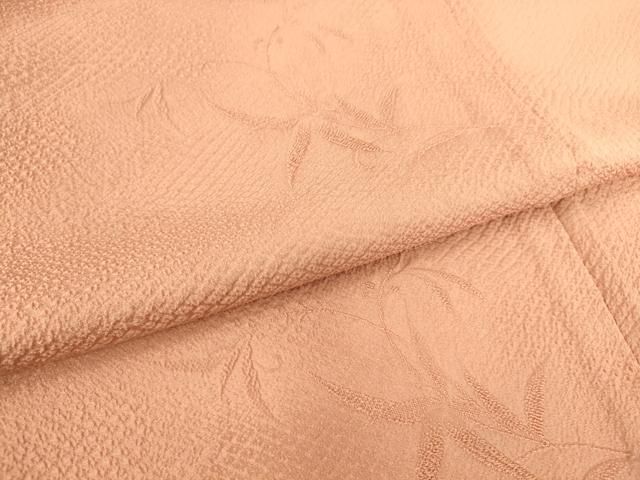 平和屋着物▽上質な色無地　単衣　草花地紋　紅梅色　正絹　逸品　DAAS0771az 平和屋着物▽上質な色無地 単衣 草花地紋 紅梅色 正絹 逸品 DAAS0771az