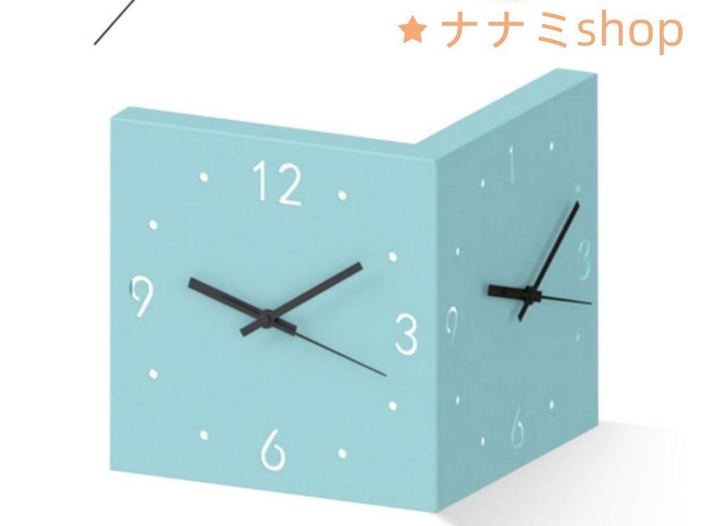 コーナークロック両面壁掛け時計リビングルームクリエイティブシンプルモダン両面壁掛け時計パンチフリーファッションコーナークロック