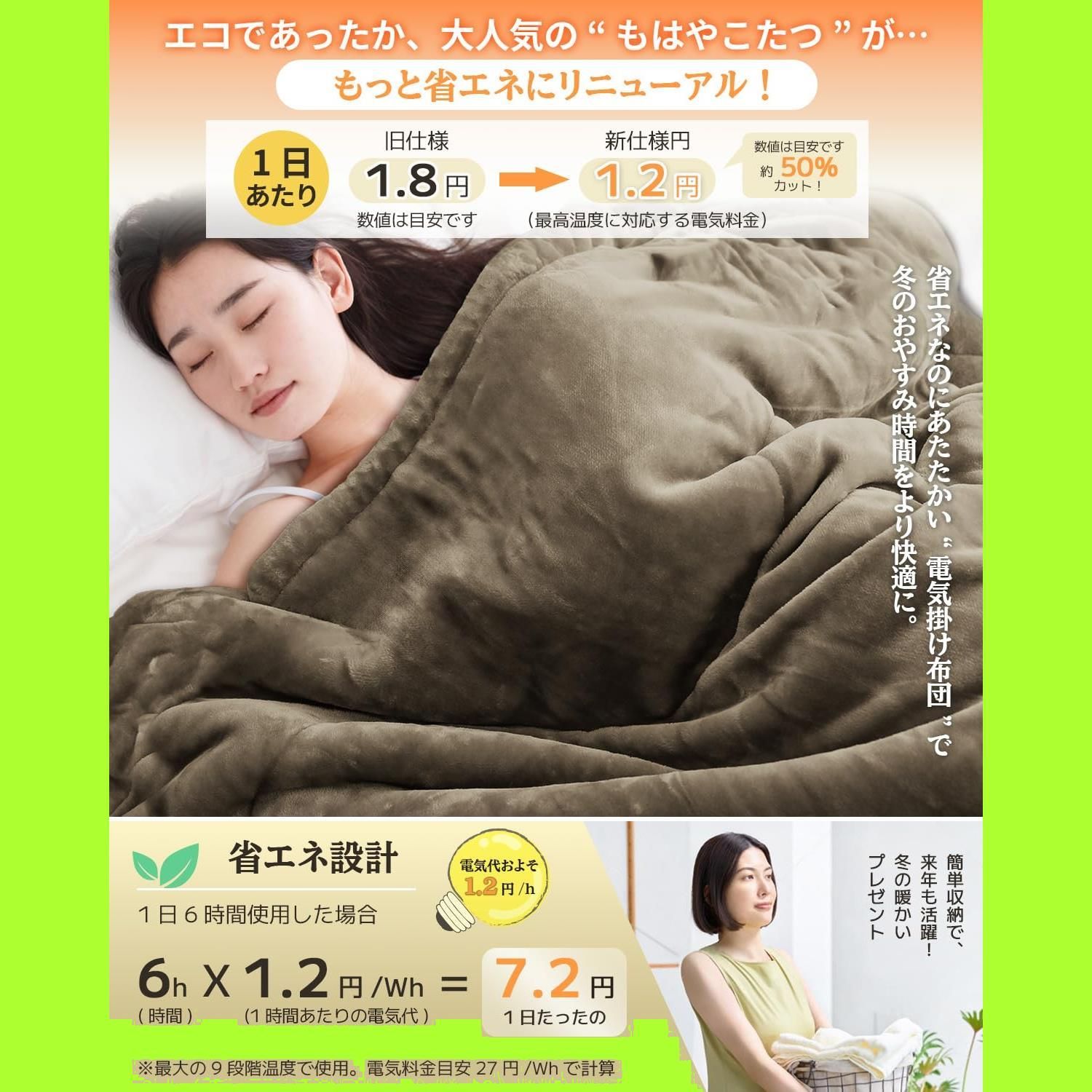 ふんわり暖かな電気毛布 掛け敷き兼用 6段階温度調整（楽天市場
