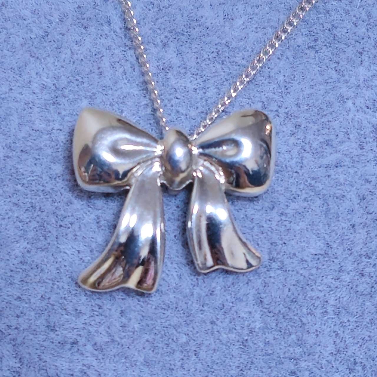 ティファニーシルバー 925ビンテージリボンモチーフ ネックレス ③