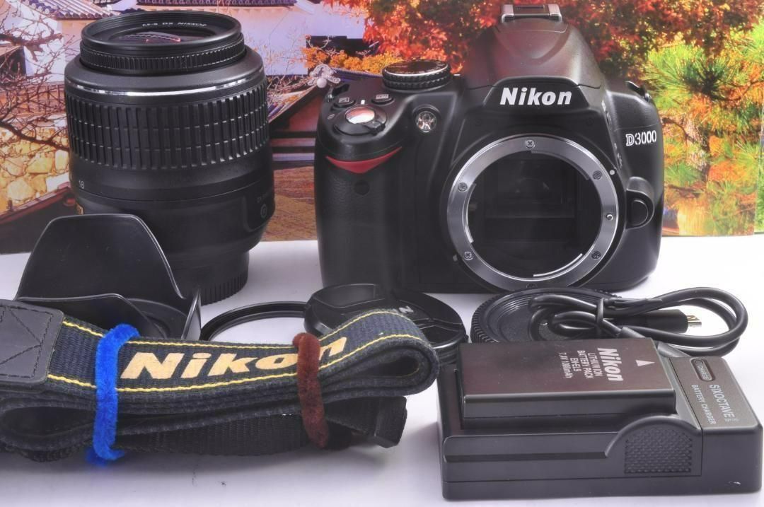手振れ補正レンズ！Nikon ニコン D3000 一眼カメラ レンズセット 