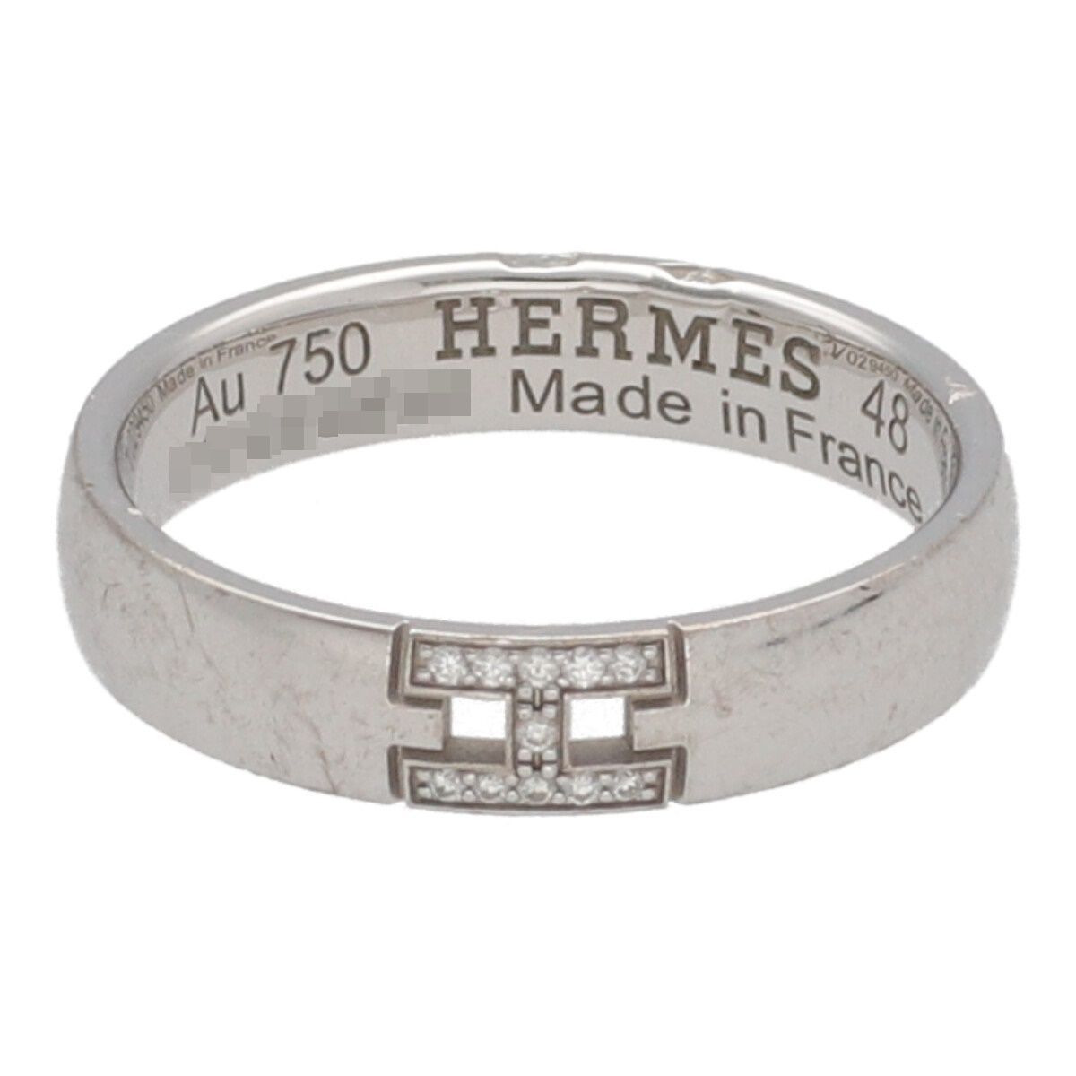 エルメス Hermes K18WG ヘラクレス ダイヤリング （8号）