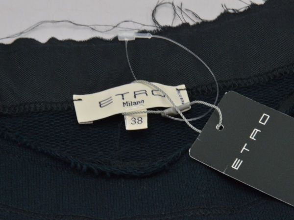 ETRO - エトロ ETRO コットン モチーフ付 スウェットトレーナー 38サイズ ブラック イタリー製 レディース F-L5703 ETRO - エトロ ETRO コットン モチーフ付 スウェットトレーナー
