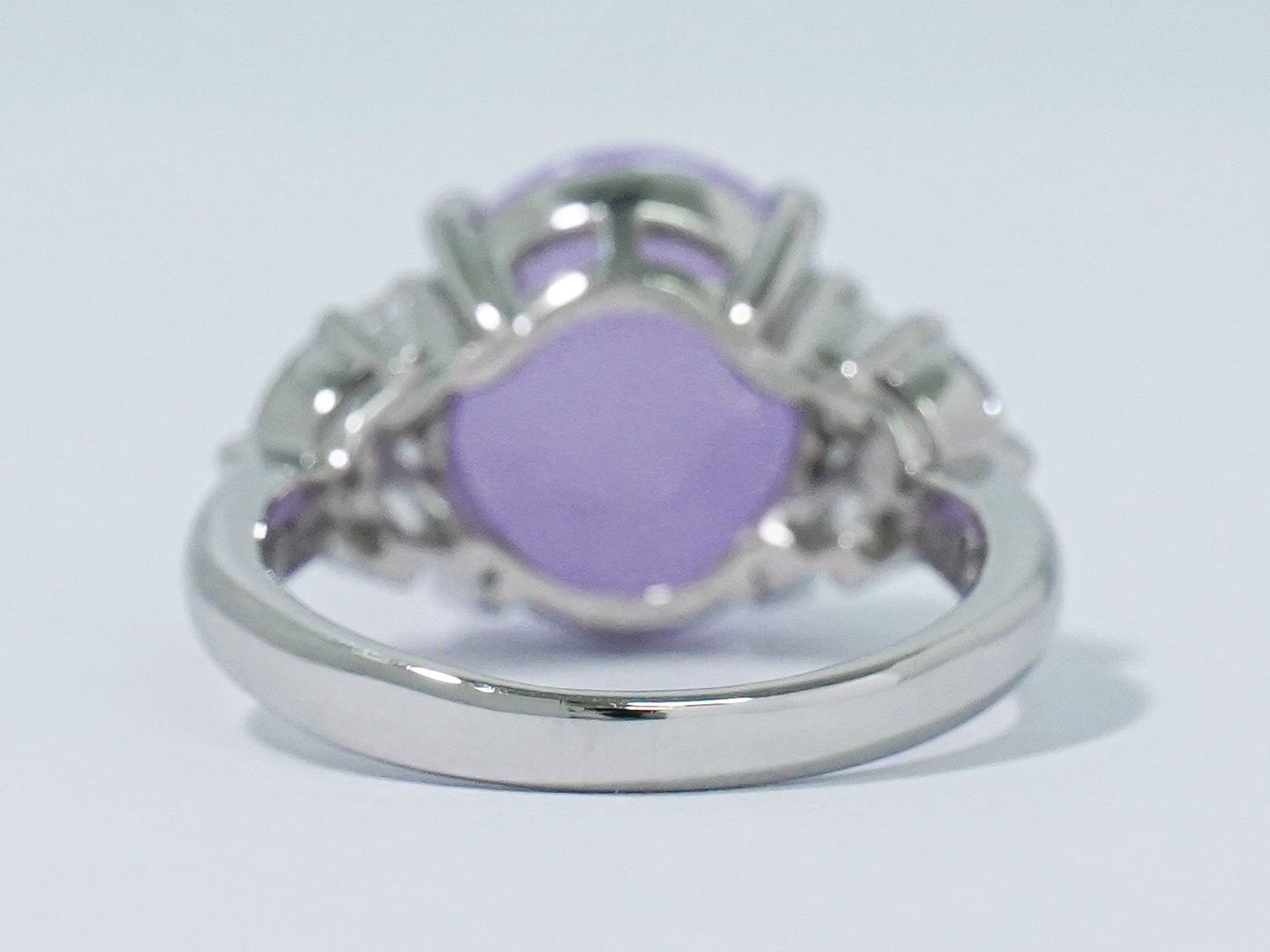 本物 ラベンダーヒスイ 8.414ct ダイヤモンド 0.71ct Pt900 リング  