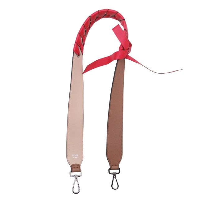 極美品 フェンディ FENDI ストラップユー レザー リボン ショルダー  