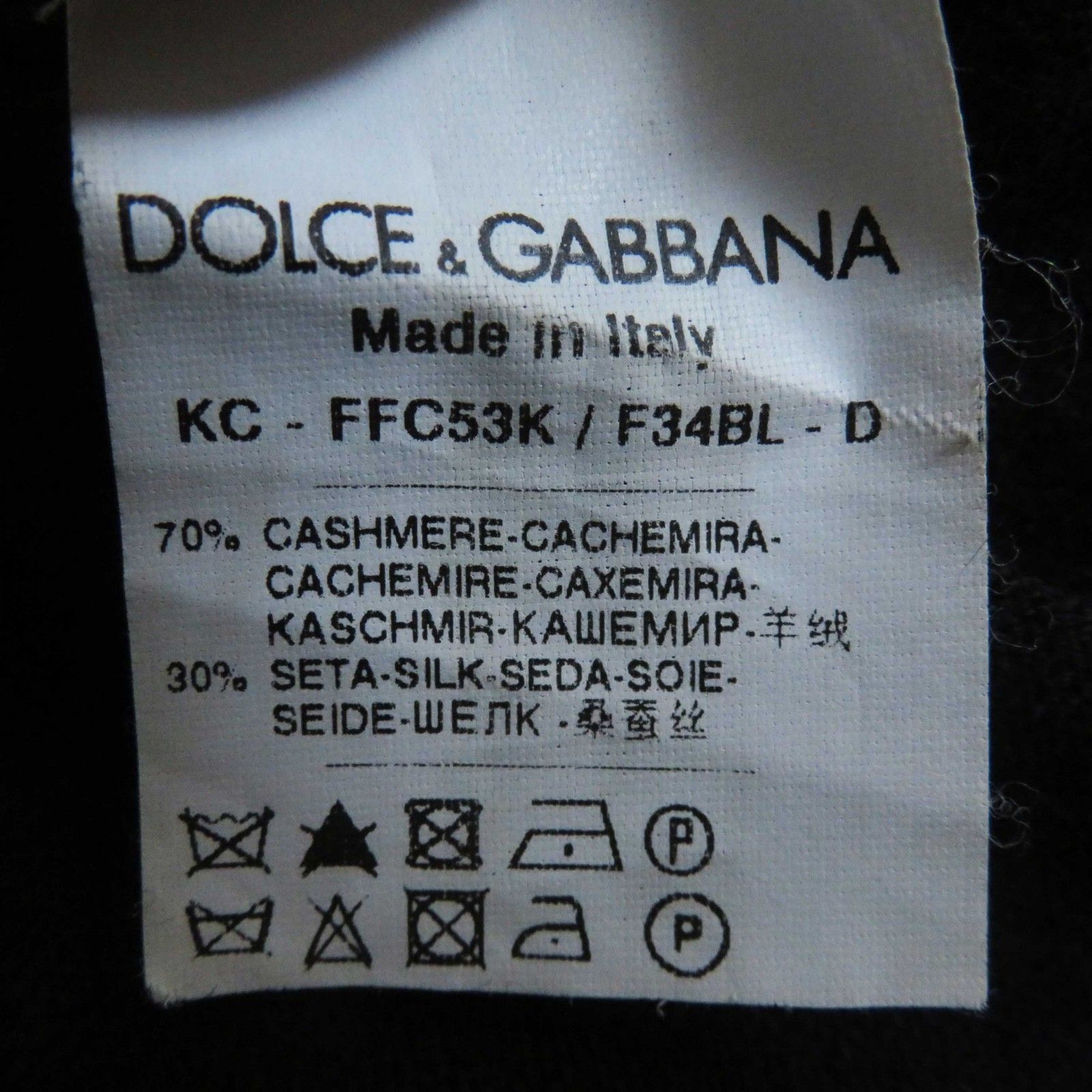 良品◎DOLCE&GABBANA ドルチェ＆ガッバーナ カシミヤ シルク
