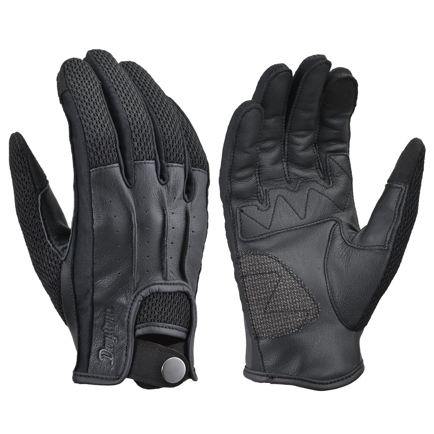 Color:ブラック_Size:XL デイトナ(Daytona) バイク用 グローブ 春夏 手のひら本革(ヤギ革) スマホ対応 ドリーミー メッシュグローブ DG-012 ブラック XLサイズ 46159