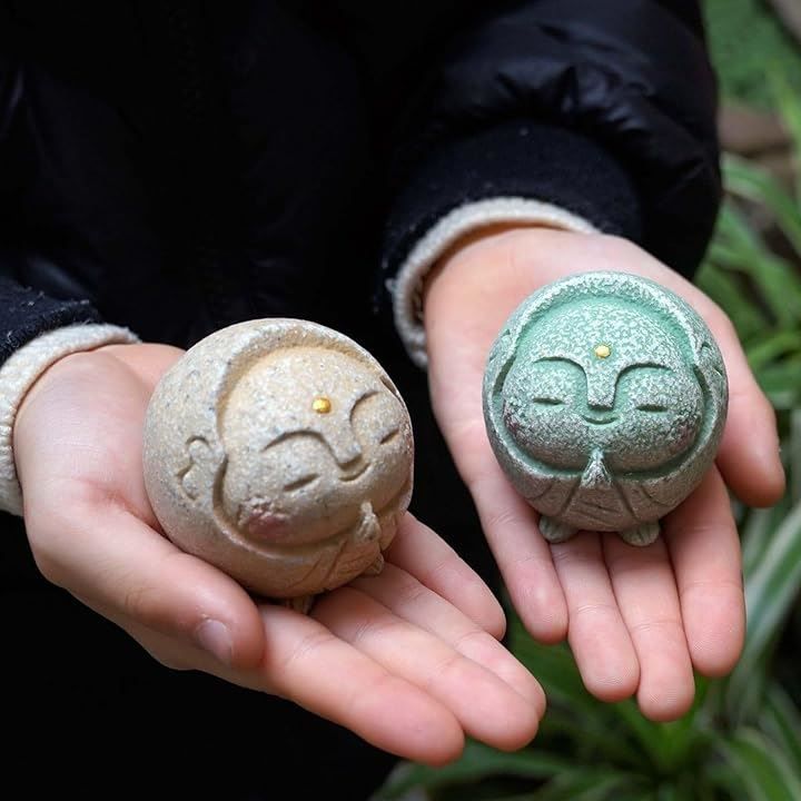 Archnote お地蔵さん 置物 かわいい ミニ 庭 お地蔵様 プレゼント 豆地蔵 2個セット