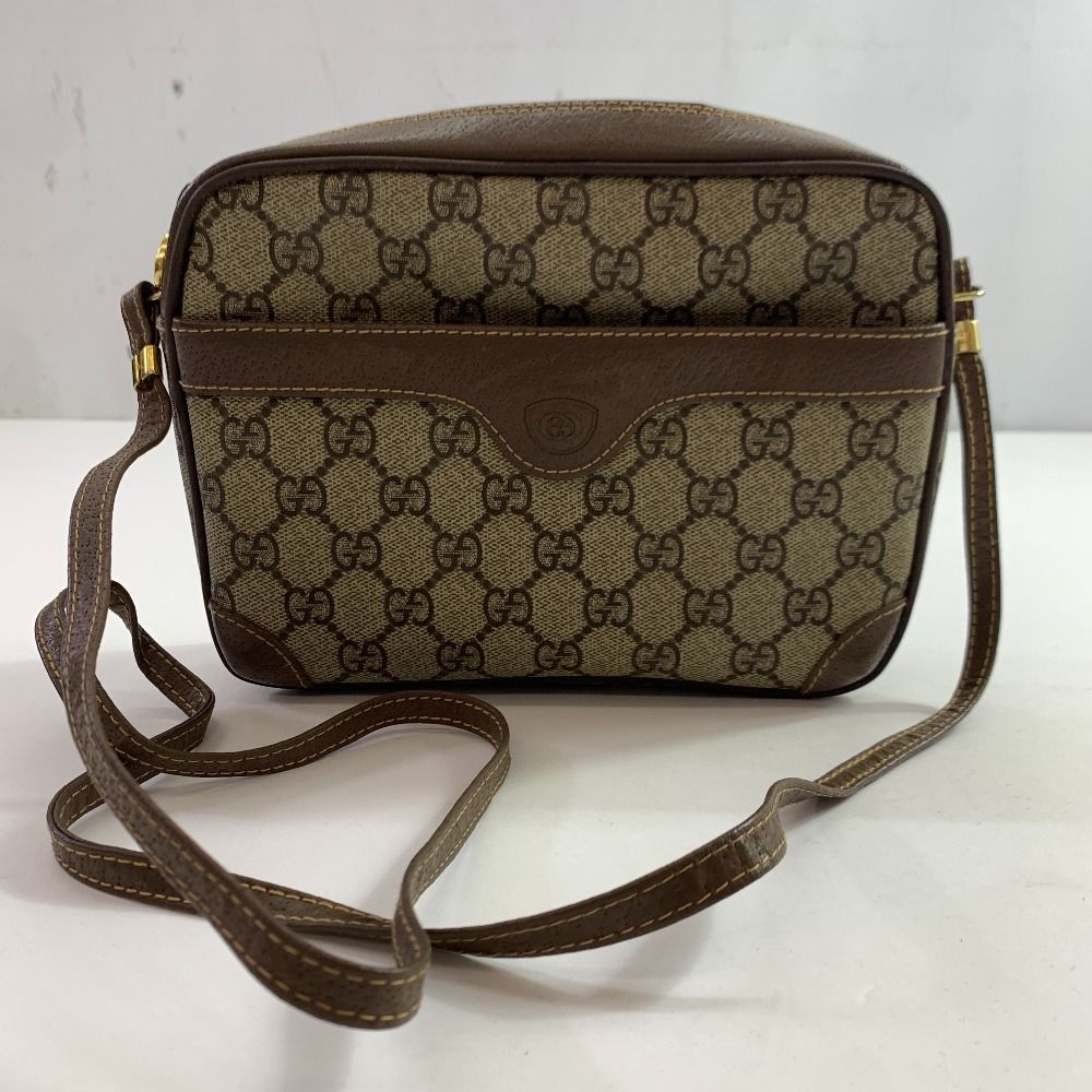 04w4513▽ GUCCI グッチ 007 115 6423 ショルダーバッグ 斜め掛け GG柄 総柄 ブラウンベージュ系 ヴィンテージ GGスプリームキャンバス 八王子店
