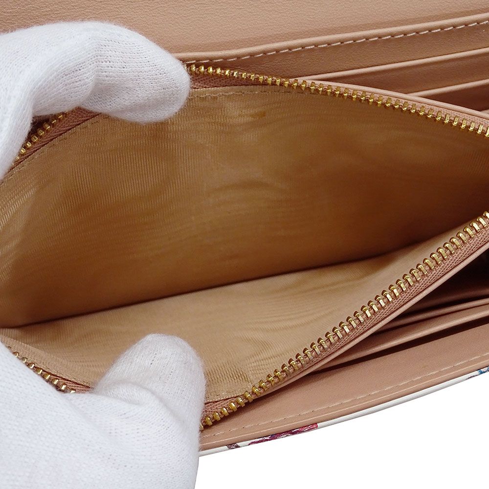 ディオール Dior 財布 レディース ブランド 長財布 レザー アイボリー  