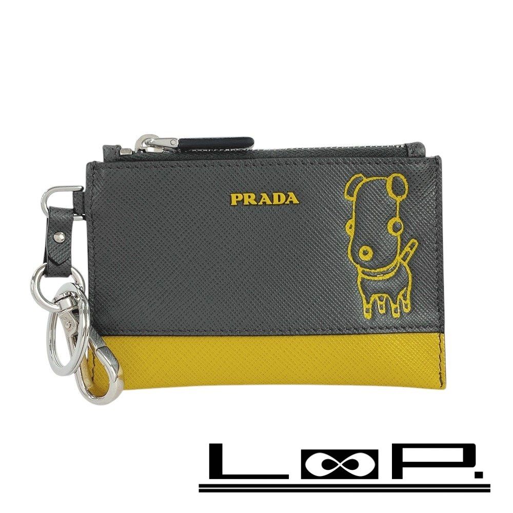 □未使用□ プラダ コインケース キーリング 小銭入れ 財布 犬