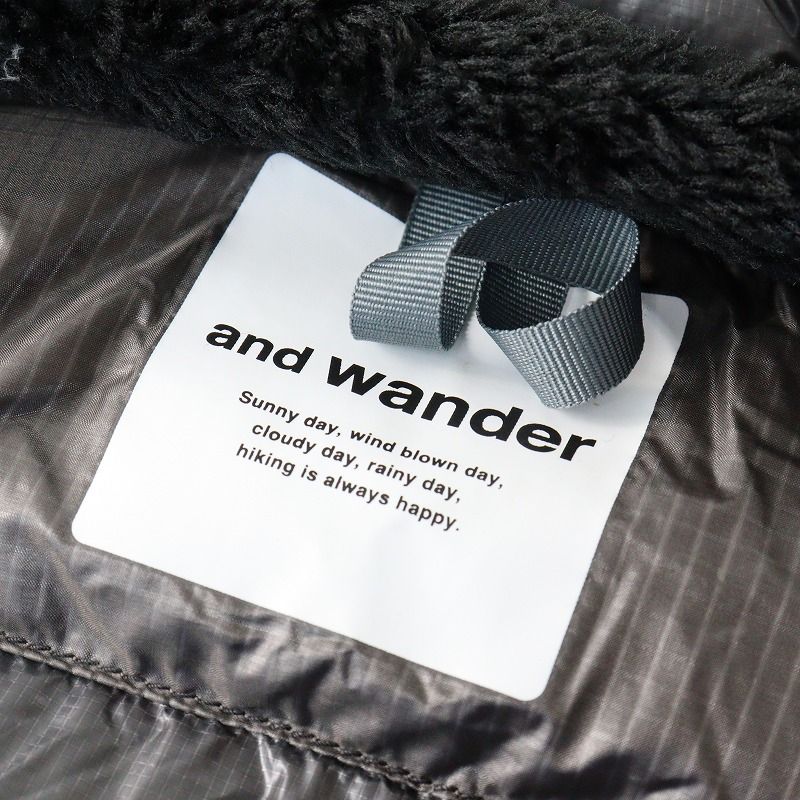 美品 アンドワンダー and wander diamond stitch down jacket