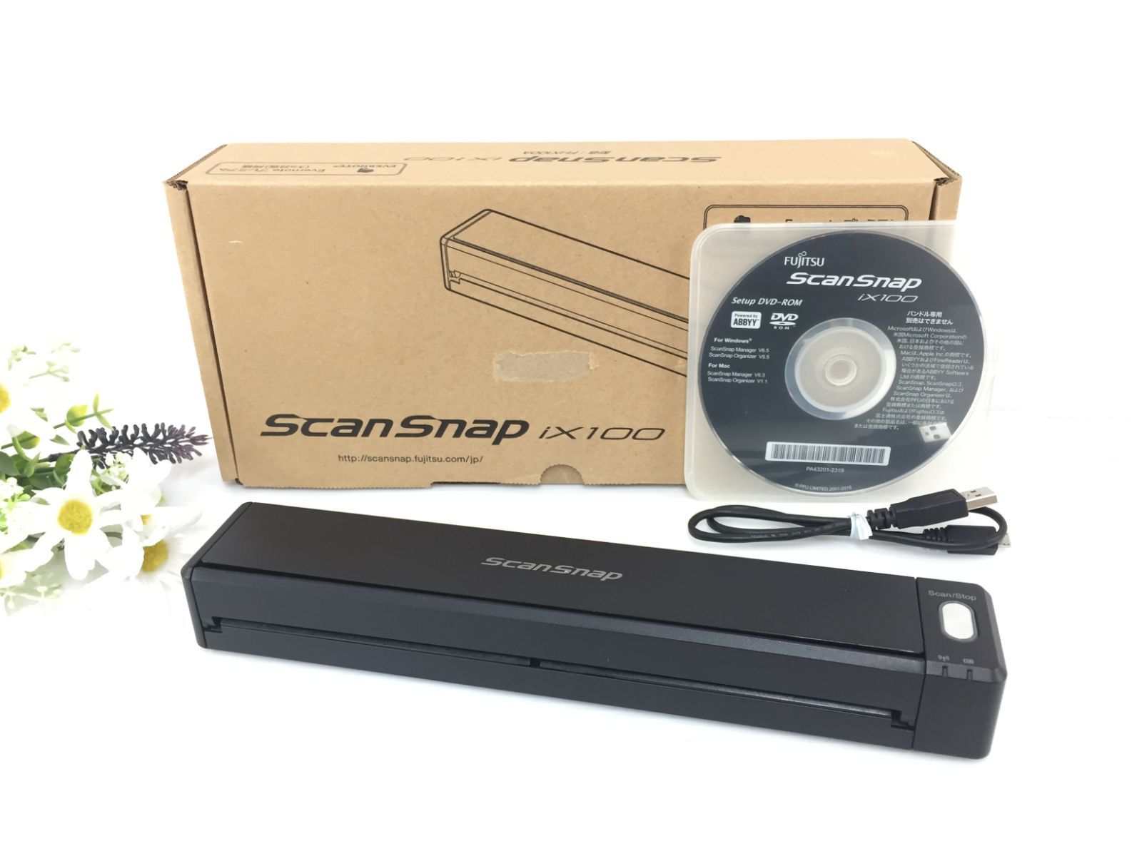 【美品】FUJITSU 富士通 スキャンスナップ ScanSnap iX100 FI-IX100A モバイルスキャナー 動作品