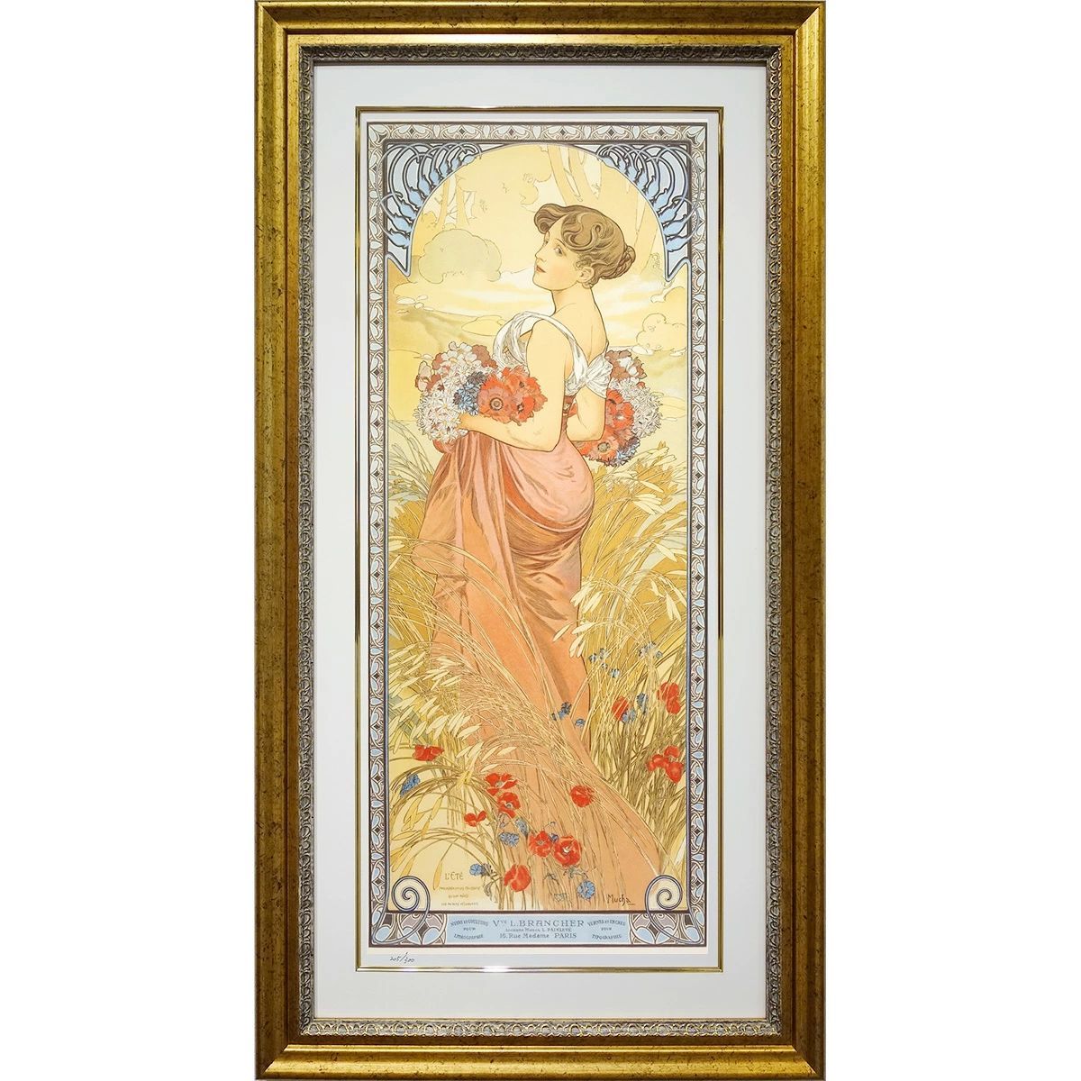 牛島義弘、【化石ニナル日　040292】、希少な額装用画集画、新品高級額 額装付 牛島 義弘、希少画集画、状態良好、新品額装付、送料無料、美品、soma 牛島