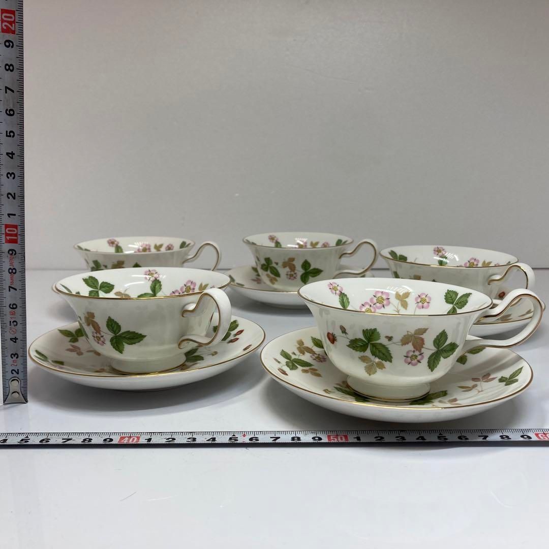 ウェッジウッド ワイルドストロベリー ティーカップ ソーサー5客