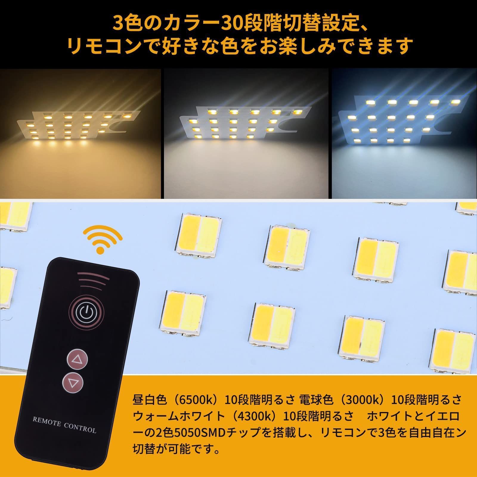 送料無料 】 セレナC27用 セレナC27 LED ルームランプセット 新型 3色30段階調光 リモコン付き車種専用設計 A200A/A210A/  A200S - メルカリ