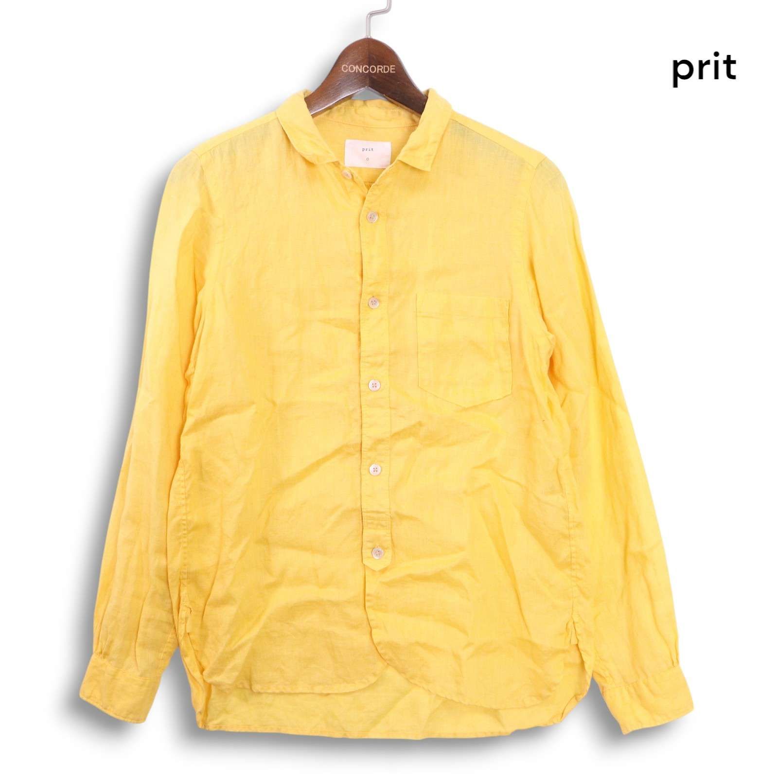 prit プリット トリップ 春夏 麻 リネン100％☆ 長袖 シャツ Sz.0 