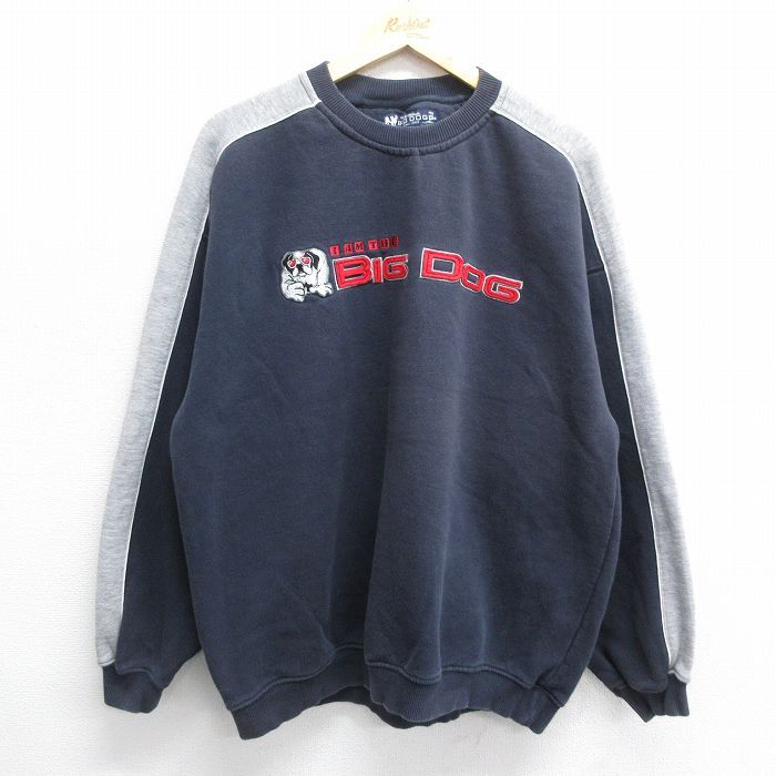 XL/古着 ビッグドッグス 長袖 スウェット メンズ 00s ビッグロゴ 大きいサイズ 紺他 ネイビー 24feb12 中古 スエット トレーナー トップス