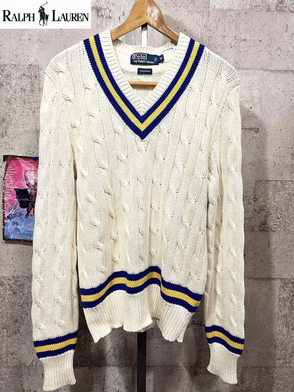 ポロラルフローレン 90'S コットン チルデン セーター M メンズ