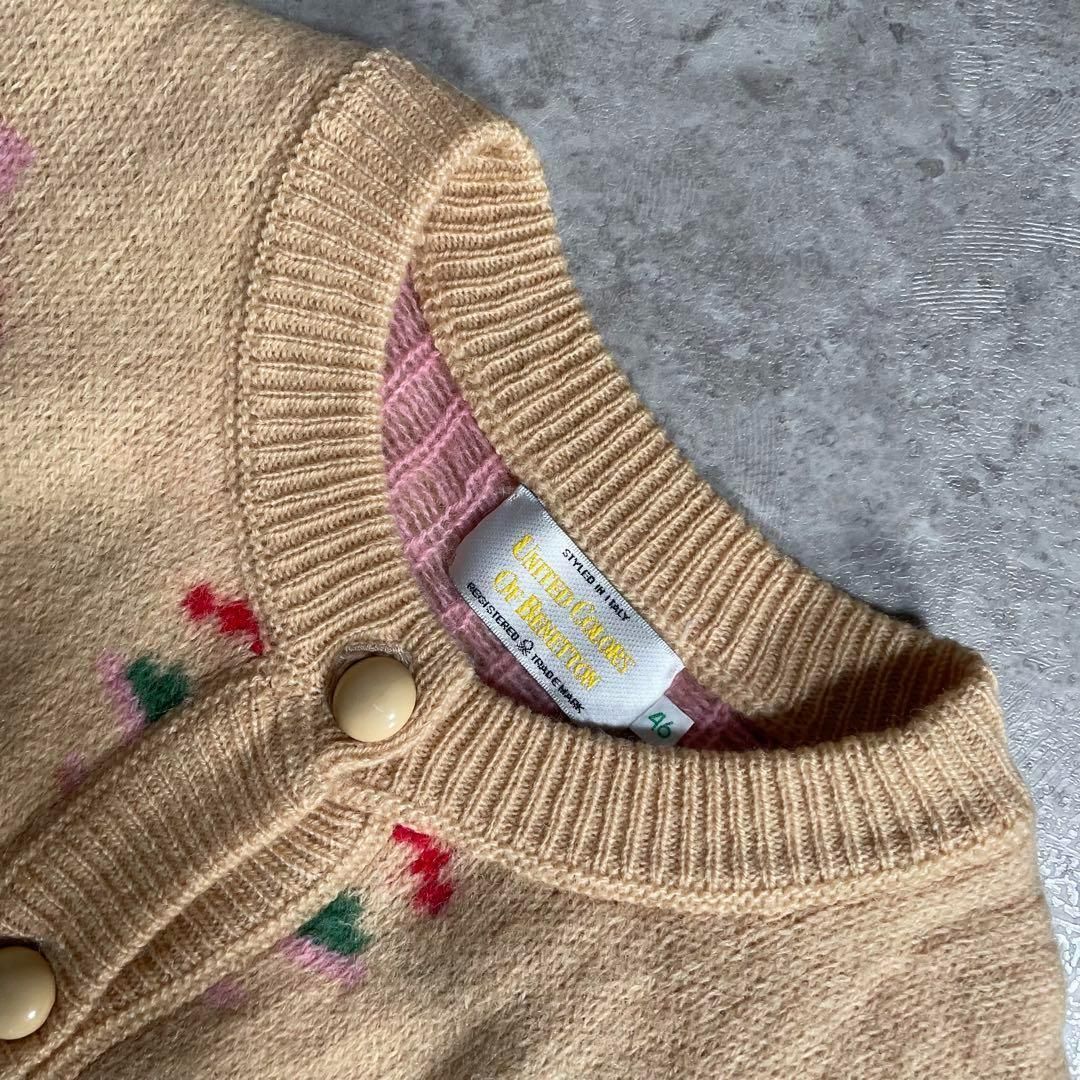 UNITED COLORS OF BENETTON. - イタリー製 90sヴィンテージ BENETON ウール ジャガードカーディガン イタリー製 90sヴィンテージ UNITED COLORS OF BENETTON ウール