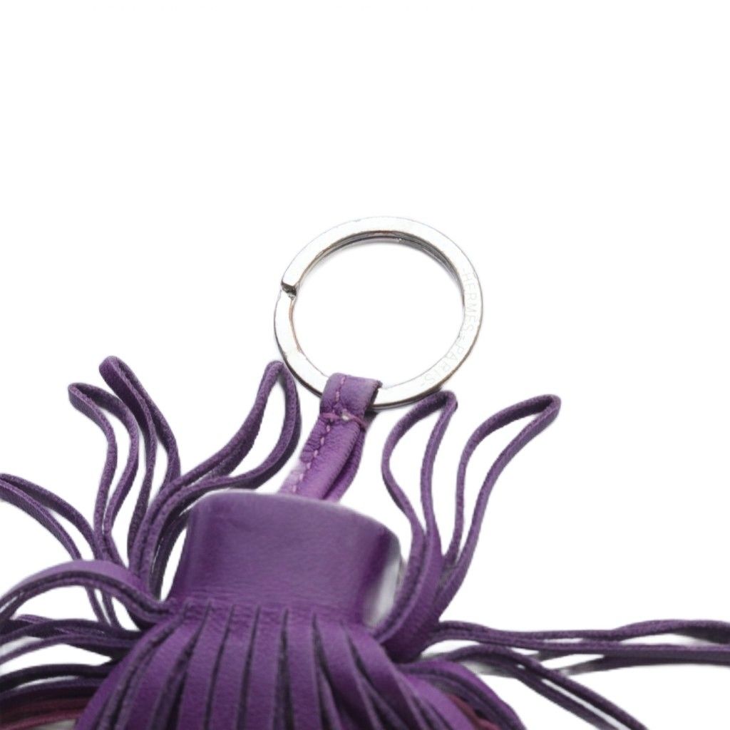 HERMES カメルン　パープル エルメス HERMES カルメン キーホルダー チャーム レザー 紫