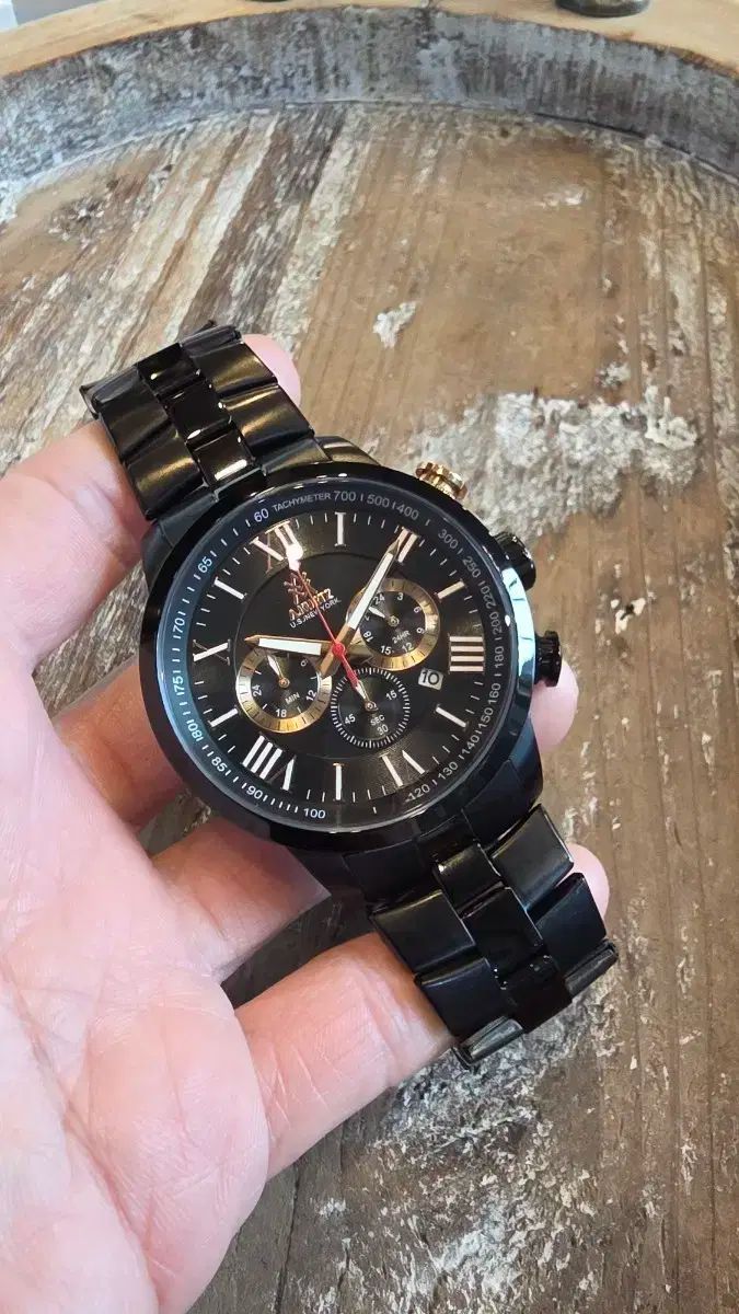 A Kurtz 男性 メタル クロノグラフ 腕時計