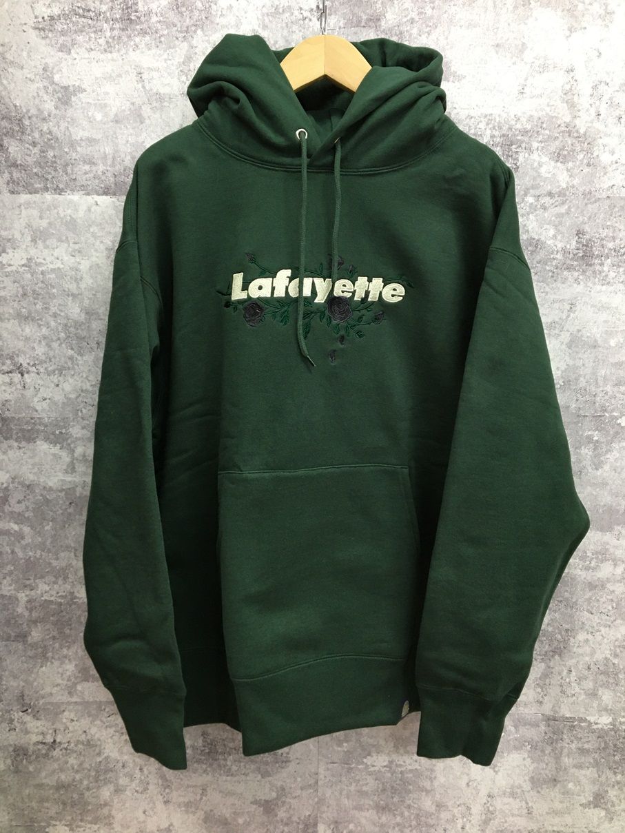 lafayette LFYT 20TH ROSE LOGO CUSTOM HOODIE ラファイエット ローズロゴ刺繡 パーカー  グリーン【3543-004】 - マンガ家・田中圭一先生