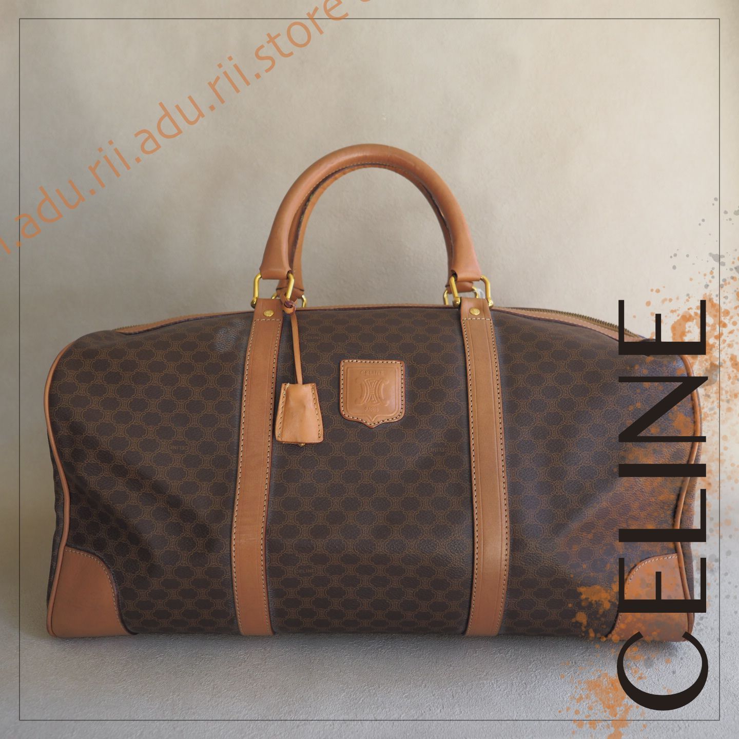 オールド セリーヌ CELINE マカダム 柄 ボストン トラベル M14 