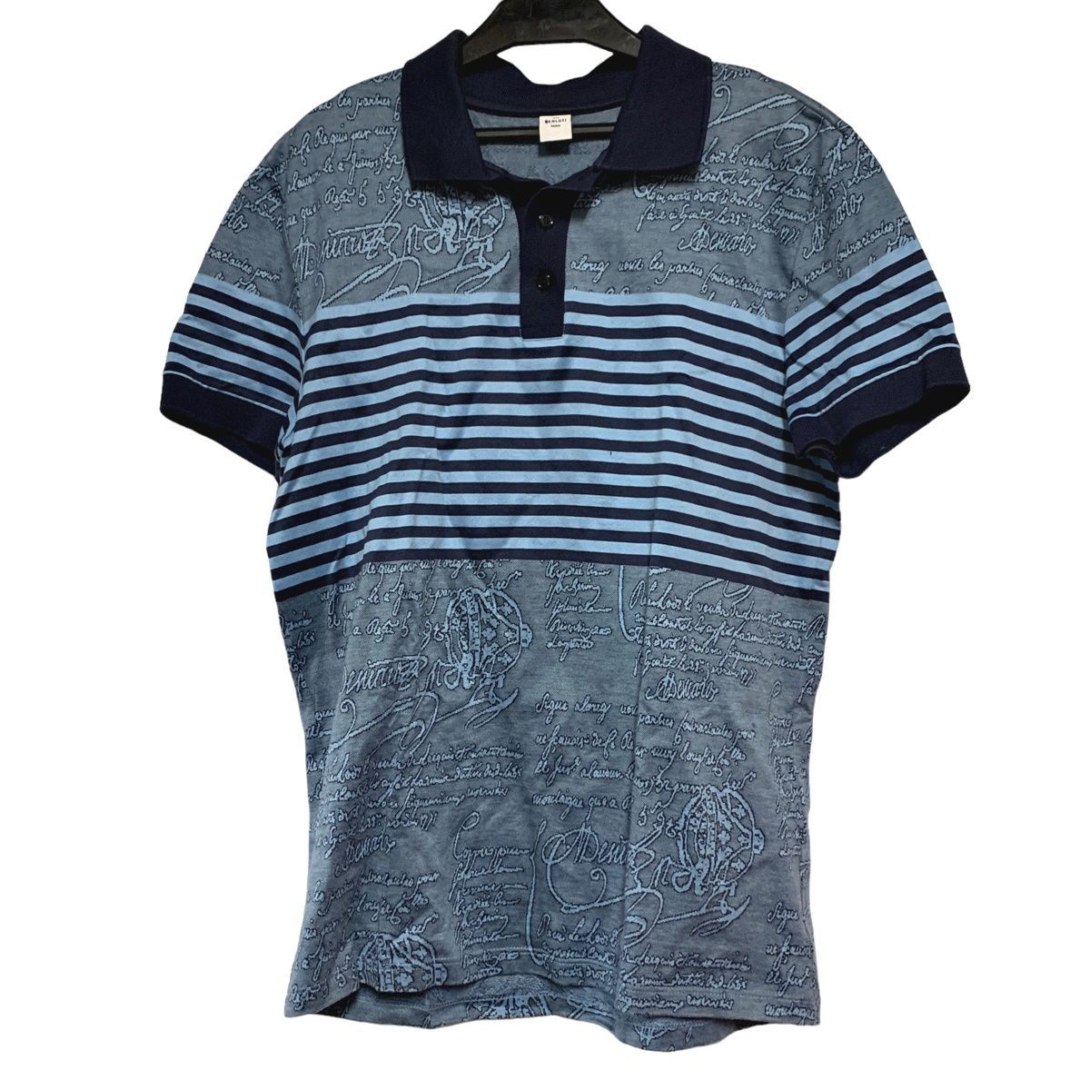 中古】 Berluti ベルルッティ ポロシャツ ストライプ スクリット 