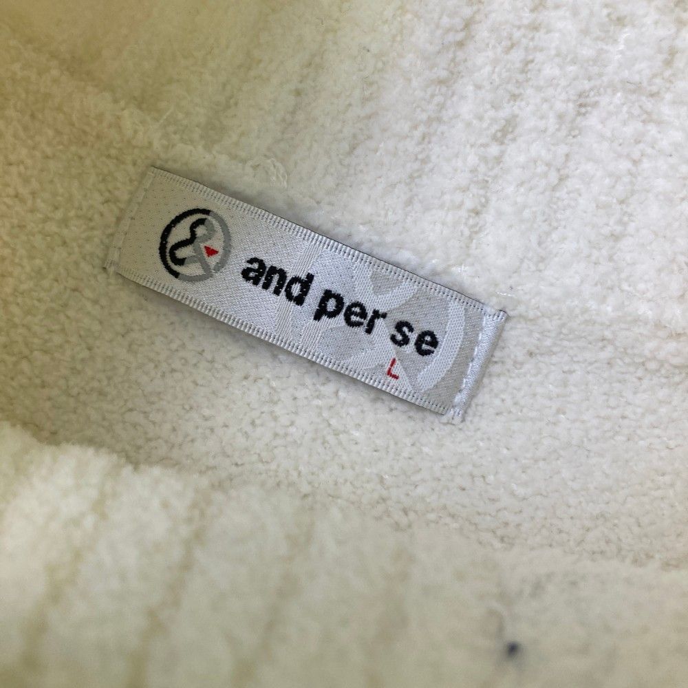 サイズ：L AND PER SE アンパスィ  ハイネック ウール混 ニットセーター  ホワイト系 [240101435079] ゴルフウェア レディース ストスト サイズ：L AND PER SE アンパスィ ハイネック ウール混 ニット