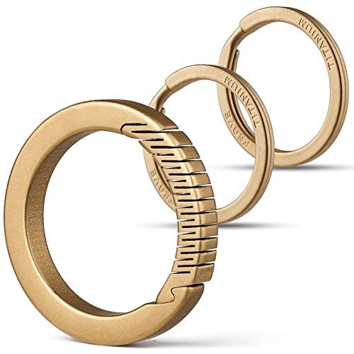 ゴールド TISUR キーホルダー メンズ チタン カラビナ おしゃ キーリング付き キーケース用 keychain ゴールド