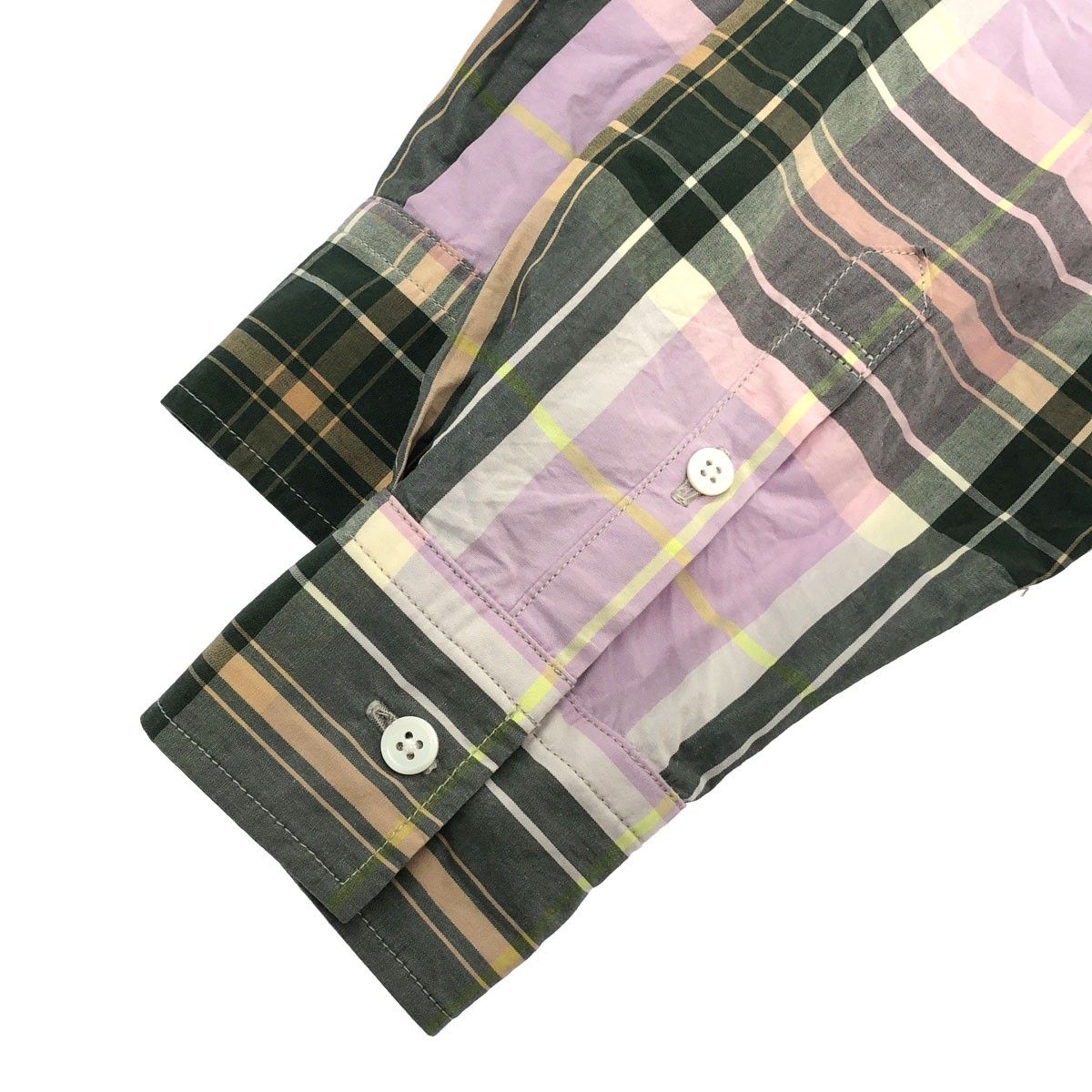 TOUJOURS トゥジュー マドラスチェックワンピース パープル系×マルチ