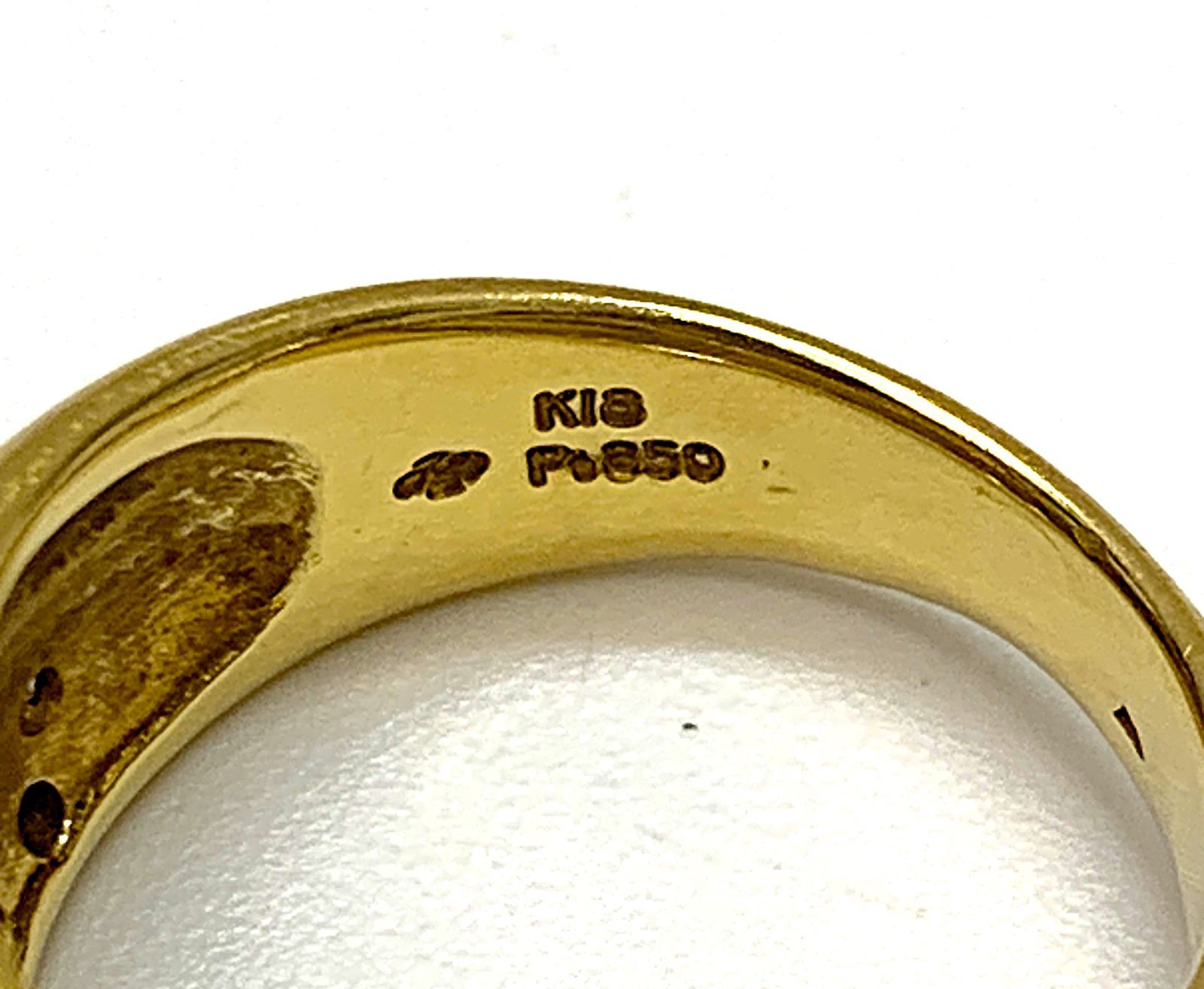 K18 ・ PT850 コンビ ダイヤモンド 総計 0.55ct リング 指輪