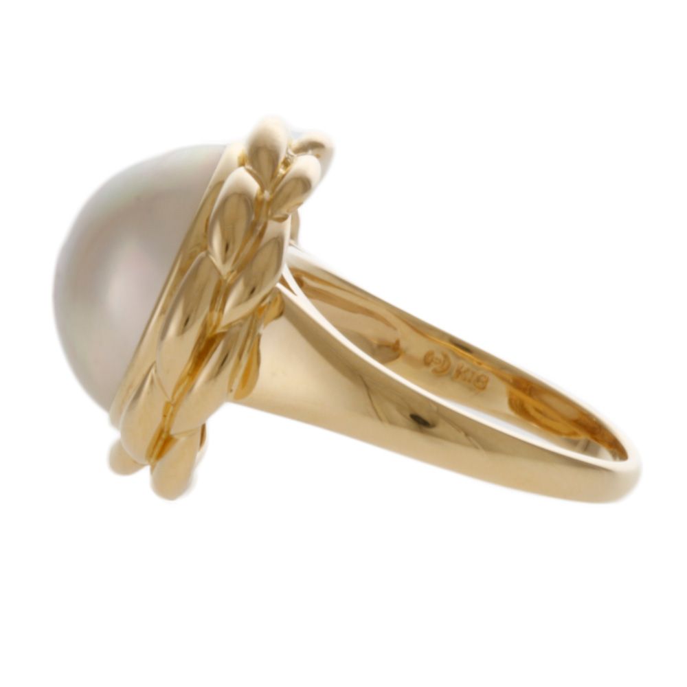 ゴージャス リング 指輪 13号 18金 K18イエローゴールド マベパール  