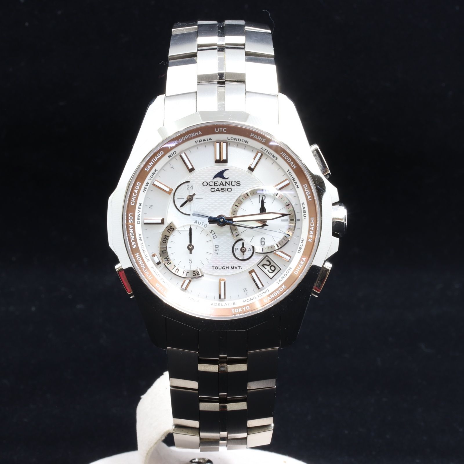 ITYCA8U1CBTK CASIO カシオ OCEANUS オシアナス マンタ OCW-S2400 Ti ソーラー 白蝶貝ピンクゴールド クロノグラフ 文字盤 メンズ腕時計