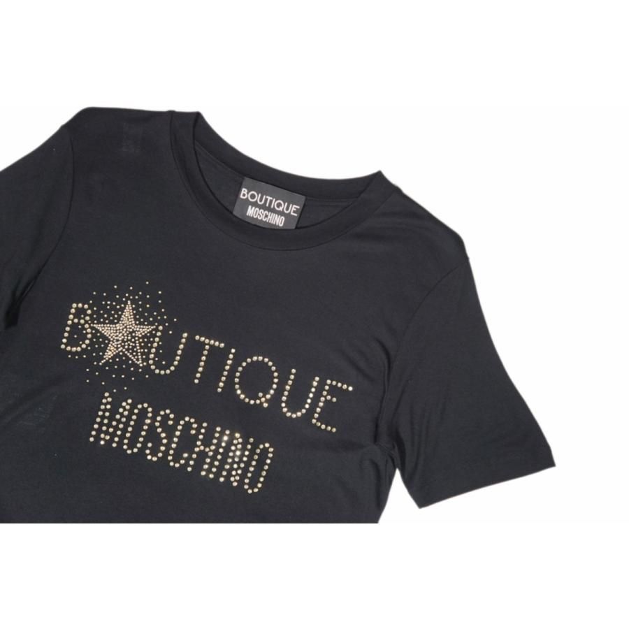 MOSCHINO モスキーノ Tシャツ ロゴ スタッズ レディース 女 新品 ブラック ☆ 40 44 F352- - メルカリ