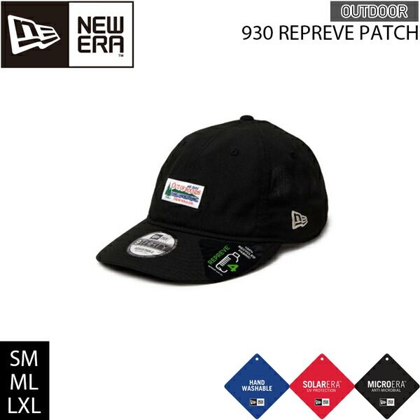 ニューエラ キャップ NEWERA アウトドア 9THIRTY REPREVE PATCH 帽子 ブラック ポリエステル