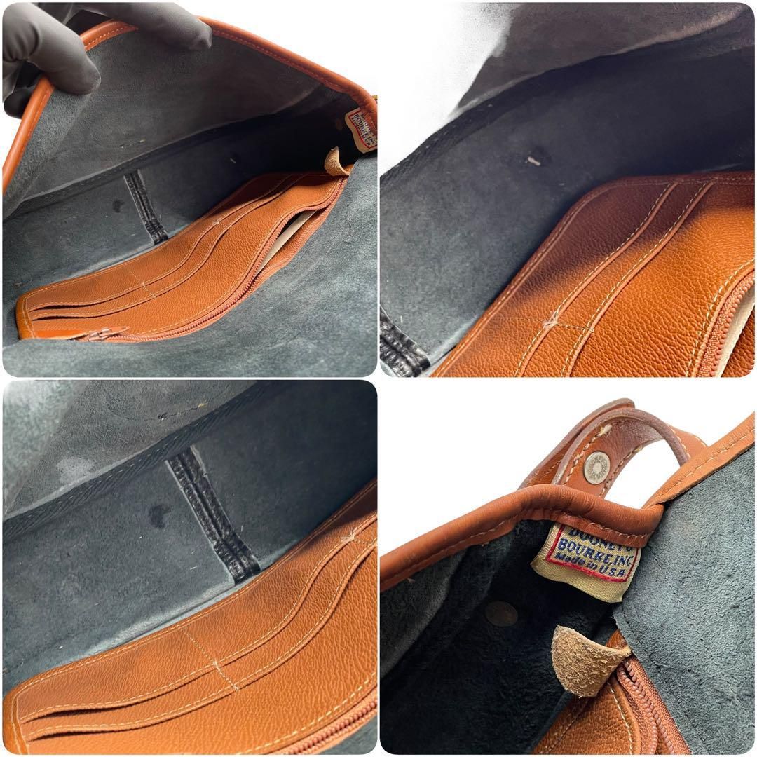 美品 DOONEY&BOURKE ショルダーバッグ シボ革 レザー ブラック - メルカリ