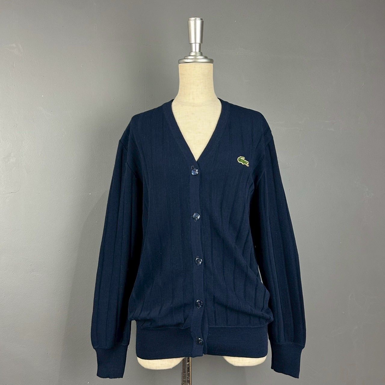 O1 フランス製 70s 80s Vintage Lacoste cardigan Navy フレンチ 