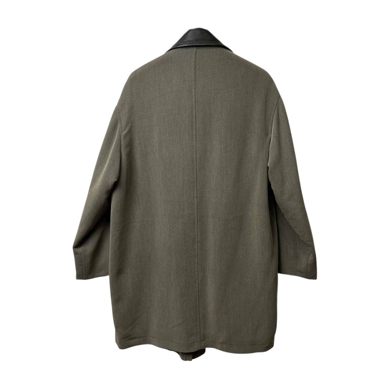 80s 90s ビンテージ LANVIN CLASSIQUE ランバン 襟レザー ハーフコート