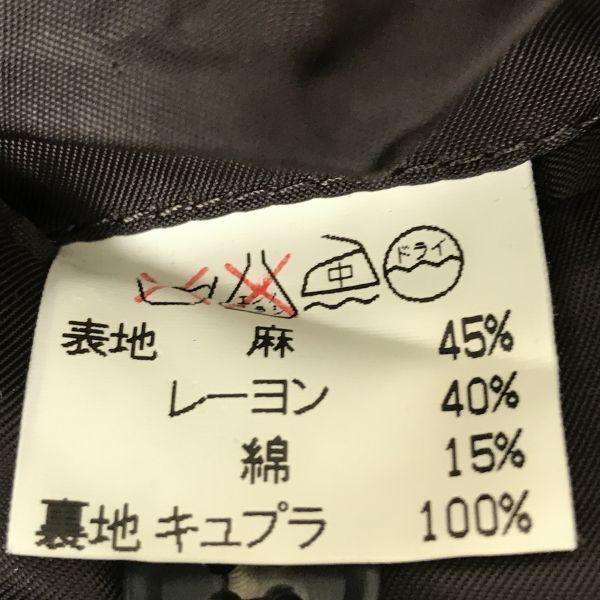 日本製☆イッセイミヤケ☆麻/リネン混/春夏テーラードジャケット【5/LL